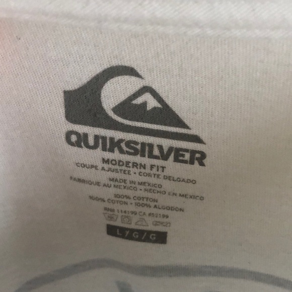 Men’s white Quicksilver shirt. - Picture 3 of 3